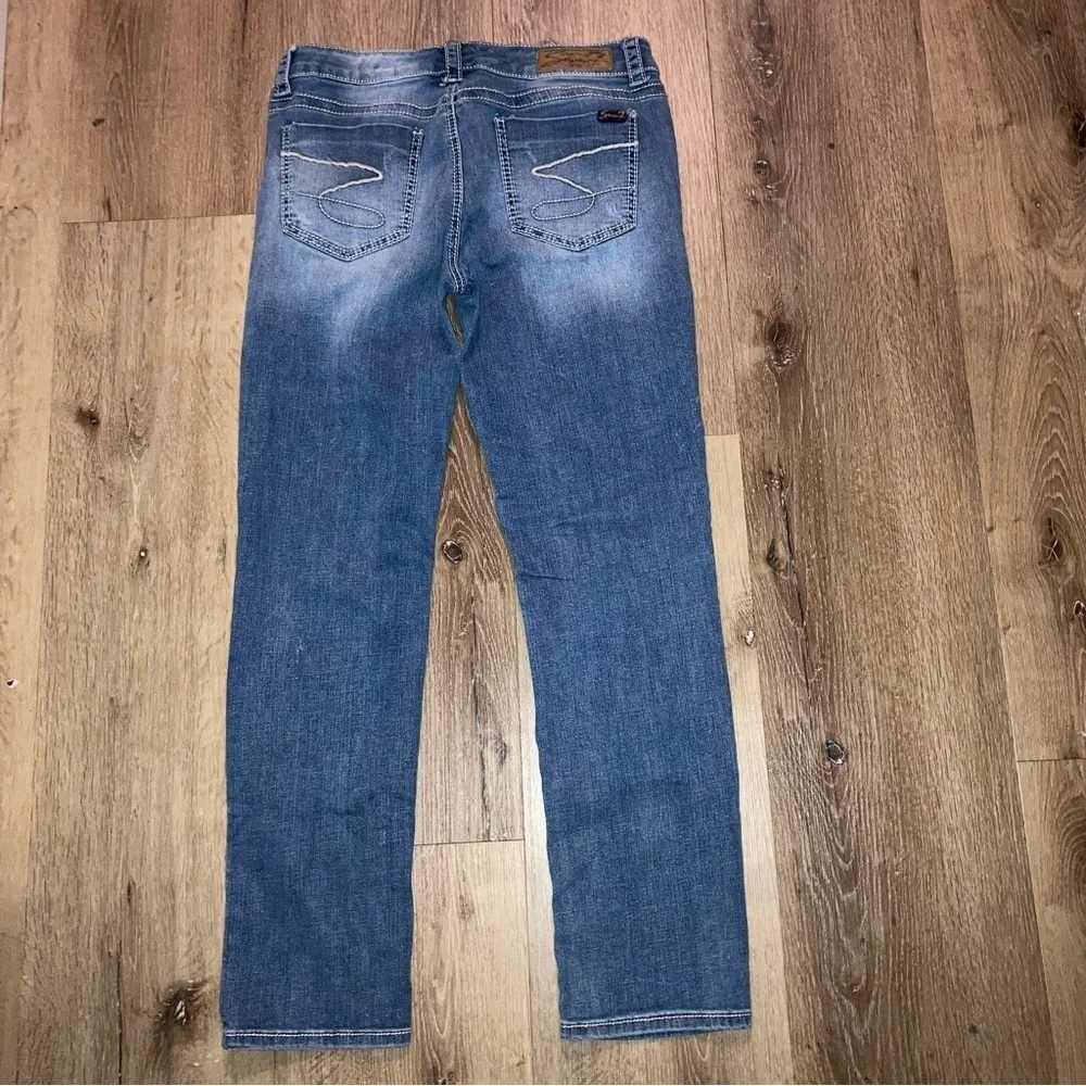 Women's Seven7 Est 1964 Distressed Blue Denim Slim Straight Jeans Size 31 | Y2K